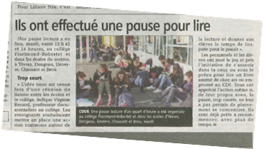 mardi 19 décembre 2017 : "Ils ont effectué une pause pour lire"